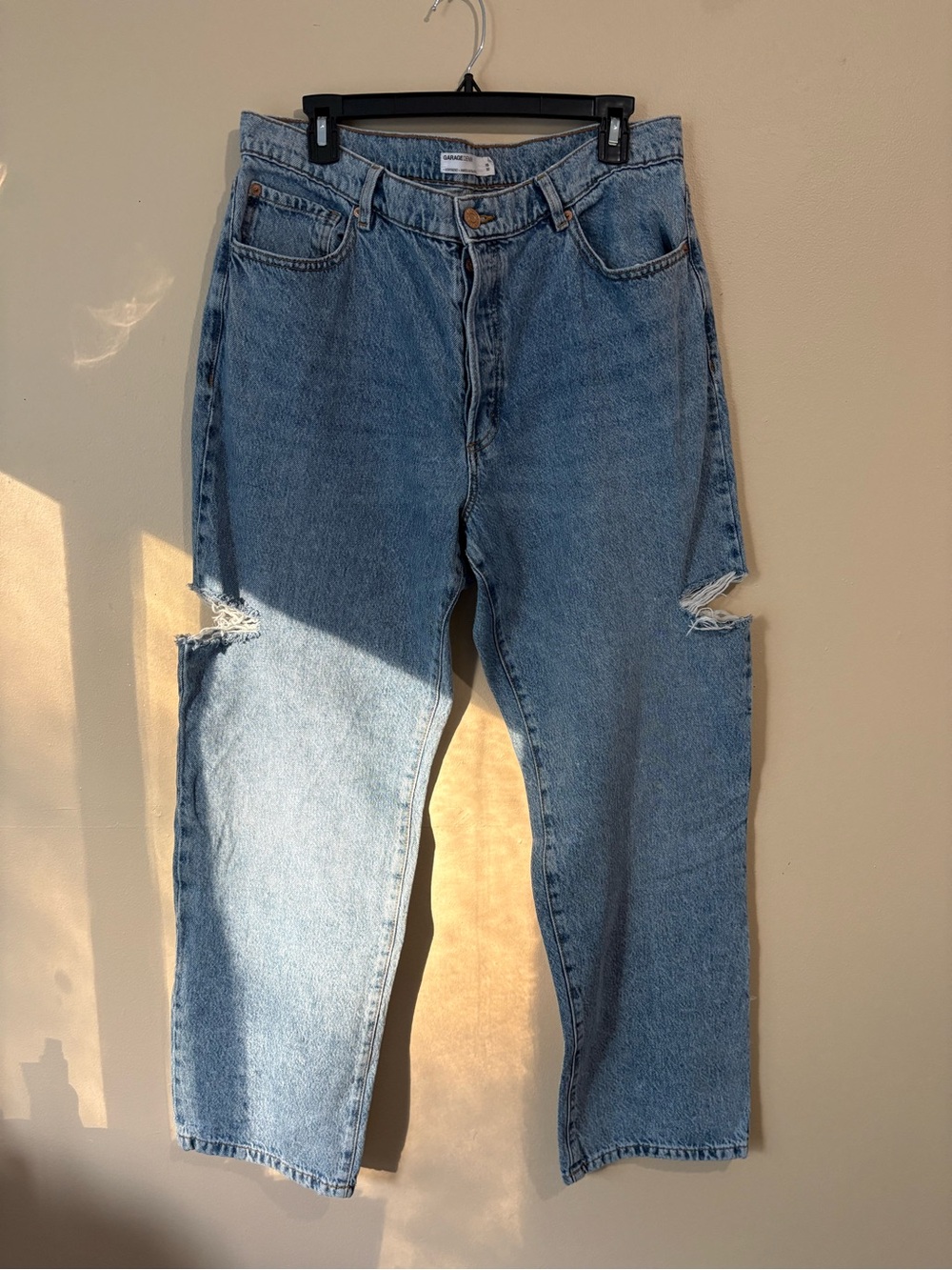 Light Wash Distressed High-Rise Jeans
